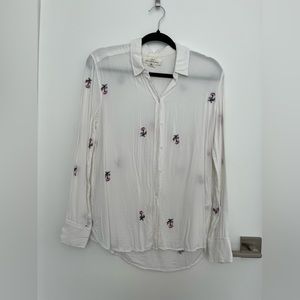 H&M embroidered white shirt